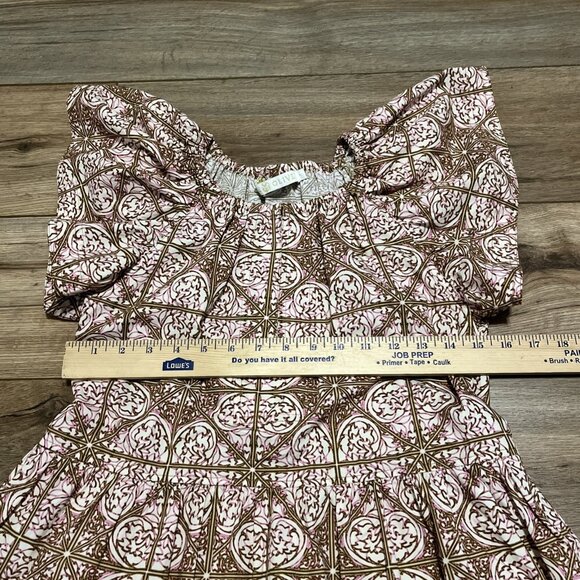 Marie Oliver Kara Dress SZ Small Mini Ruffle Nouveau Mosaic 100% Cotton - Picture 8 of 13